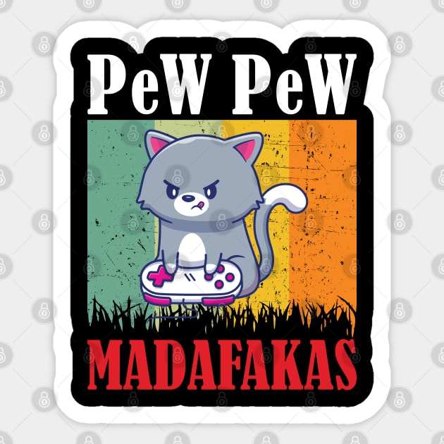 Pew Pew Cat Gaming Cat Sticker by CRE4TIX